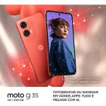 Smartphone Moto G35 5g 256gb - Coral - Cuero vegano
